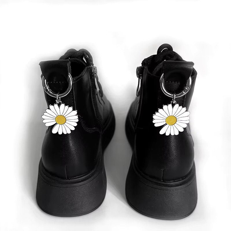 CHUJIE Schuhanhänger, Gänseblümchen-Blumen-Design, Metall, 2 Stück - Bild 2