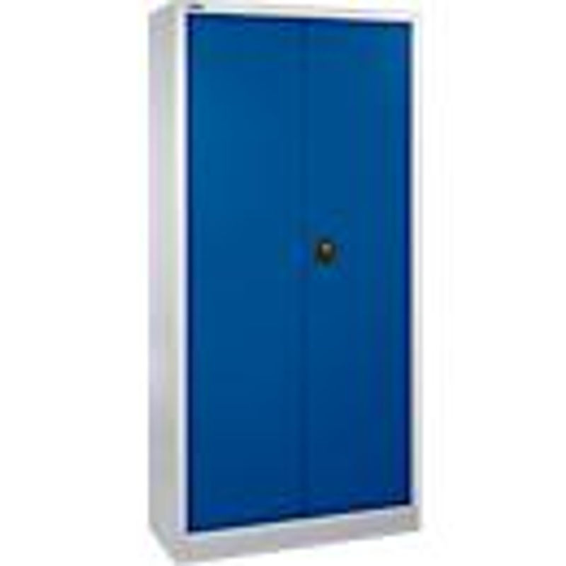Materialschrank MSI 2409 mit 20 Fächern und Scharniertüren in Weißaluminium/Enzianblau - Bild 2