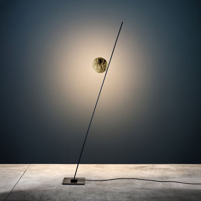 Catellani & Smith LEDERAM F1 LED-Stehleuchte in Schwarz und Gold/Messing mit warmweißem Licht (2700K) - Bild 1