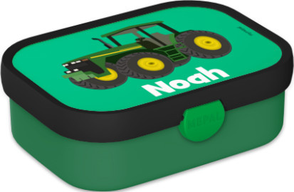 Mepal Brotdose Traktor in Grün mit Besteck und personalisierbarem Namen sowie Foto - Bild 1