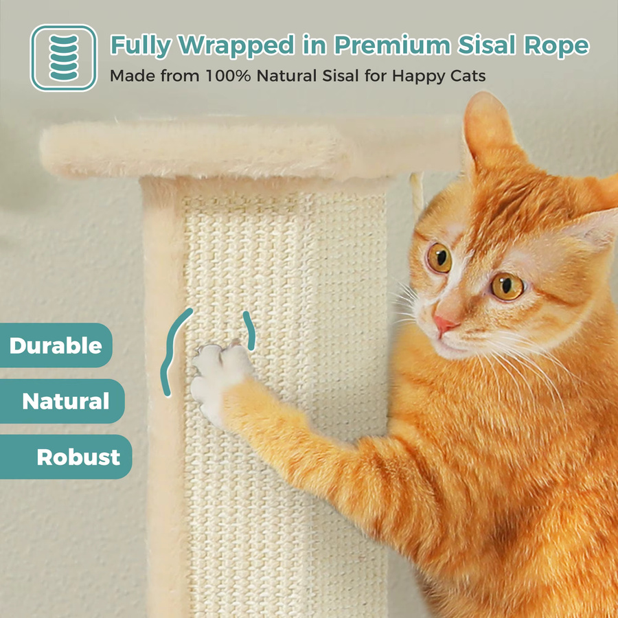 PAWZ Road Katzenkratzbaum mit Sisal und integriertem Spielzeug für Katzen im Innenbereich - Bild 2