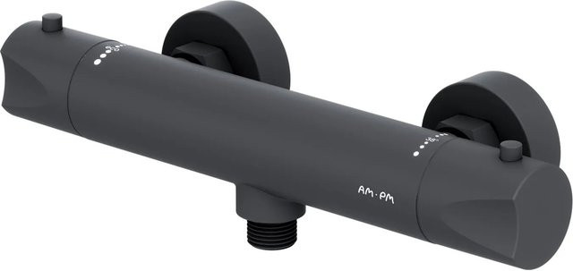 AM.PM Thermostat Duscharmatur FTA40022 aus Messing in Matt Schwarz, Wandmontage mit Safety-Stop - Bild 1