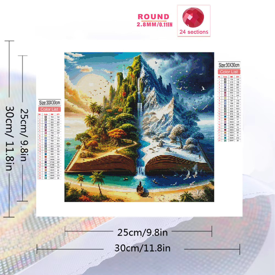 Evershine 5D-Diamantgemälde Berglandschaft als Mosaik-Stickbuch für Anfänger, Mehrfarbig, B/H: 20 x 20 cm - Bild 2