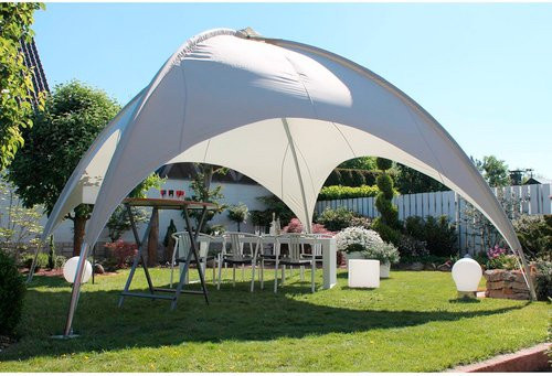 LECO Pavillon mit Kuppeldach in Grau und Silber, B/T/H: 500 x 500 x 350 cm - Bild 1
