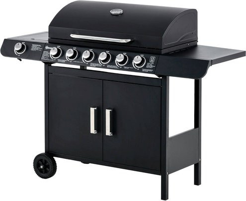 Outsunny Gasgrill aus Metall in Schwarz mit porzellanemaillierter Grillfläche, B/T/H: 50 x 135 x 100 cm - Bild 5