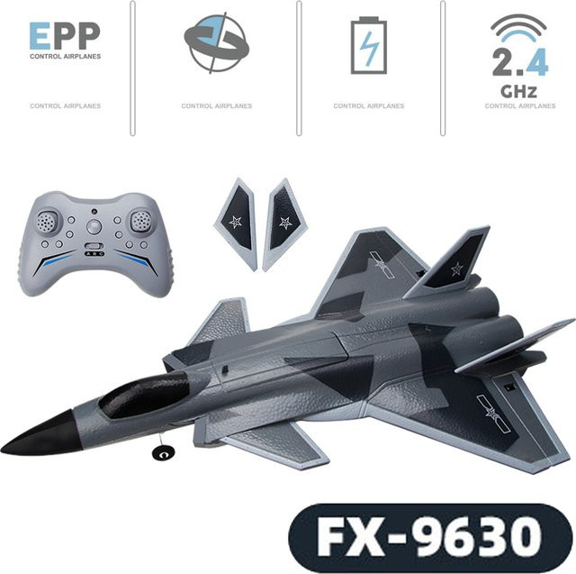 JIKEFUN RC-Flugzeug, ferngesteuertes Flugzeug, mit Aufprallschutz-Gummikopf und Rutscheinsatz-Design - Bild 1