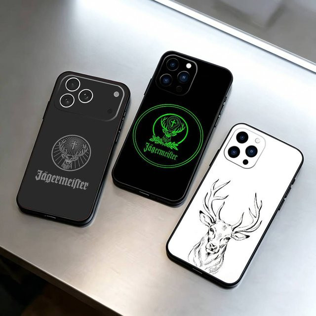 Jägermeister L-Logo Handyhülle in Schwarz für iPhone 11 bis iPhone 17 Modelle, weiche Schutzhülle - Bild 1