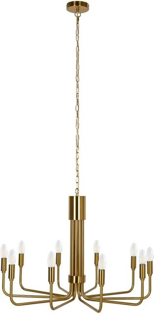 Lindby Kronleuchter Elanova Retro Vintage Antik, 10-flammig, Gold Messing, Metall, E14 - Bild 1