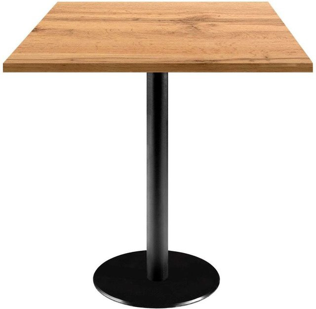 RestooTab Tisch Rome quadratisch in Eiche mit schwarzem Gestell, B/T/H: 70 x 70 x 75 cm - Bild 1