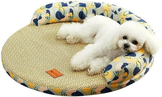 Pet Products My Sommer-Hundebett für kleine und mittelgroße Hunde, atmungsaktive und kühlende Hundeschlafmatte mit abnehmbarem Bezug in Grün, Blau oder Mehrfarbig mit abstraktem Design - Bild 1