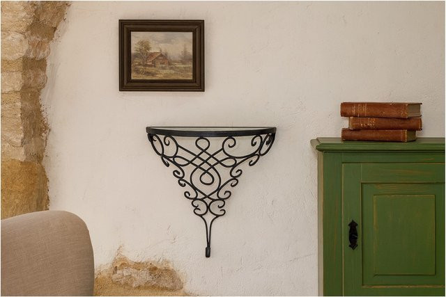 Wandkonsole Regal Möbel direkt online in Antik Schwarz aus Metall und Glas - Bild 1
