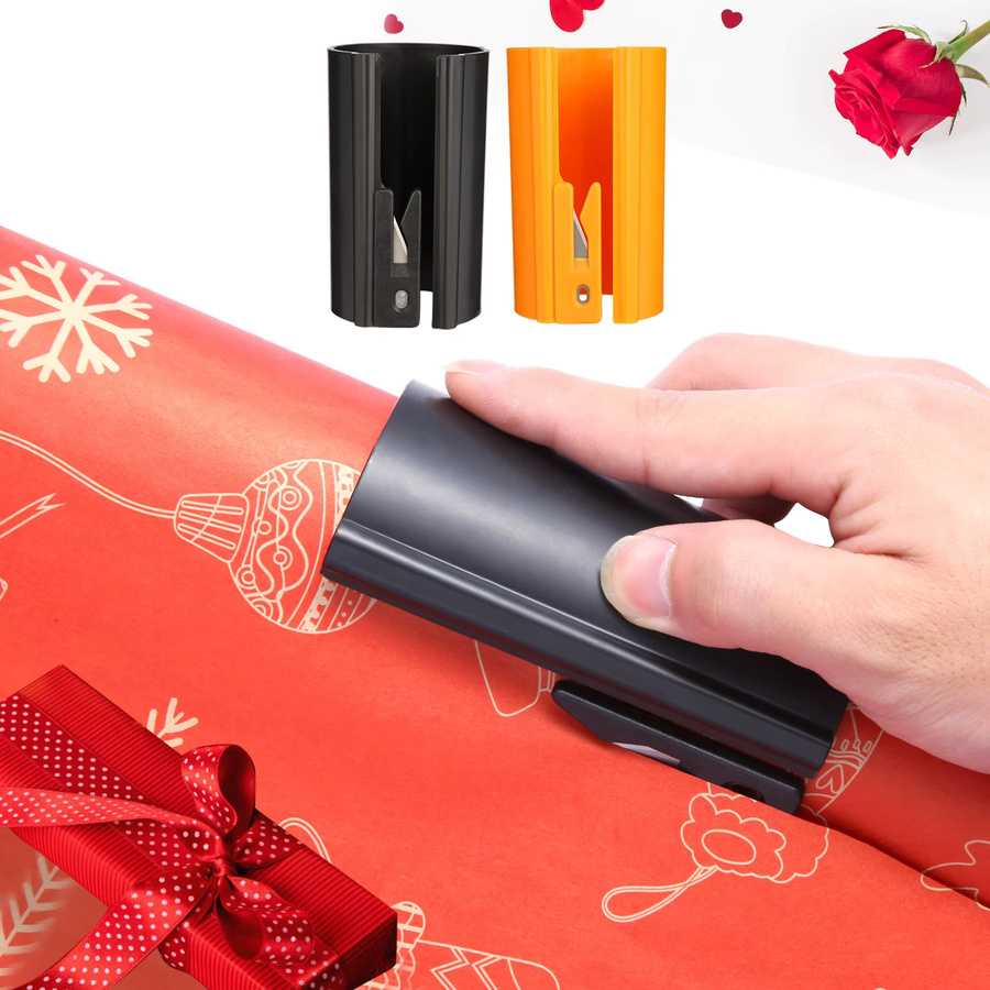 HORN Geschenkpapier-Schneider mit verschiebbarer Klinge in Orange/Schwarz - Bild 2