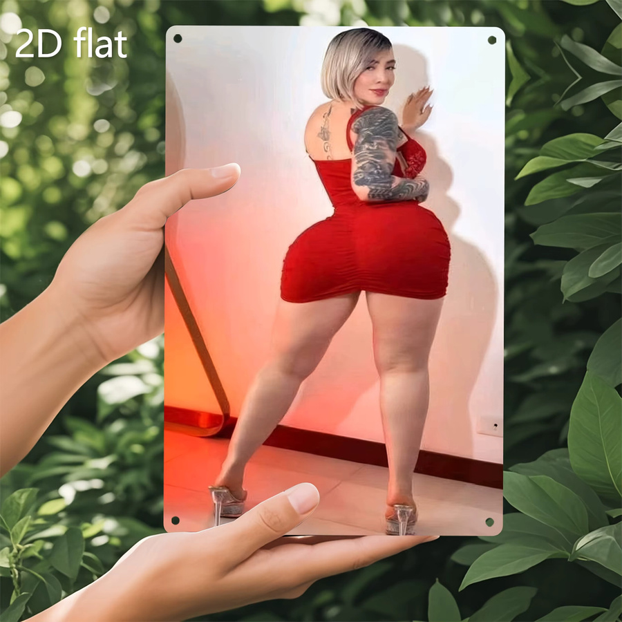 Vintage Metallschild CIFBUY mit Tattoo-Kunst Motiv in Rot als Wanddekoration für Zuhause, Garten oder Büro - Bild 4