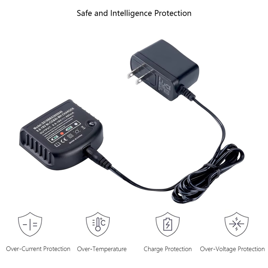 Black and Decker Akku Ladegerät für Ni-Mh und Ni-CD Akkus 9,6 V - 18 V kompatibel mit HPB18-OPE, HPB18, HPB14, HPB12, BD18PS, BD18PSK, BD518TBF, BDC418K-2 und BDCS1800 - Bild 4