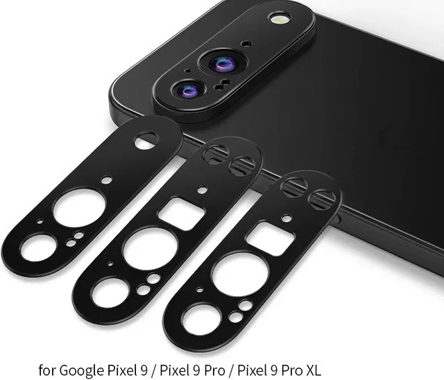 Schutzfolie für Google Pixel 9 Pro XL Kameraobjektiv aus Aluminium Metall in Schwarz - Bild 1