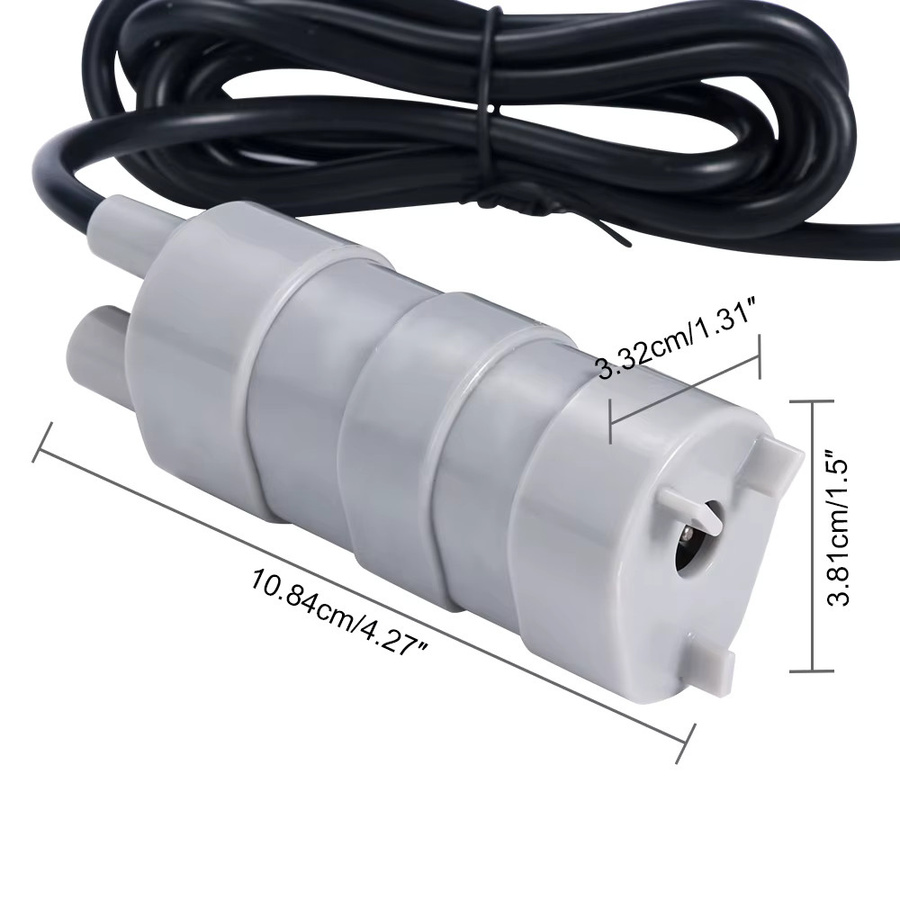 xmshxltd Bürstenlose 12 V Mikro-Tauchpumpe mit 1000 l/h Förderleistung in Grau - Bild 3