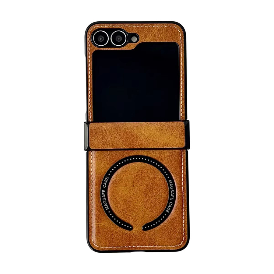 Magnetische PU-Leder Schutzhülle für Samsung Galaxy Z Flip 7, Z Flip 7 FE, Z Flip 6, Z Flip 5 und Z Flip 4 in Schwarz - Bild 6