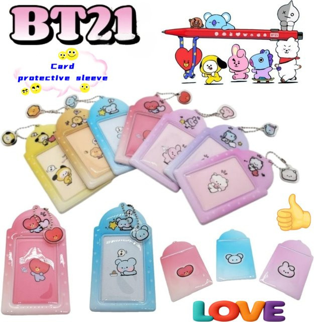 BT21 Kartenhalter mit Tata Chimmy Koya und Shooky Design aus Kunststoff für Studentenausweise und Campus-Karten - Bild 1