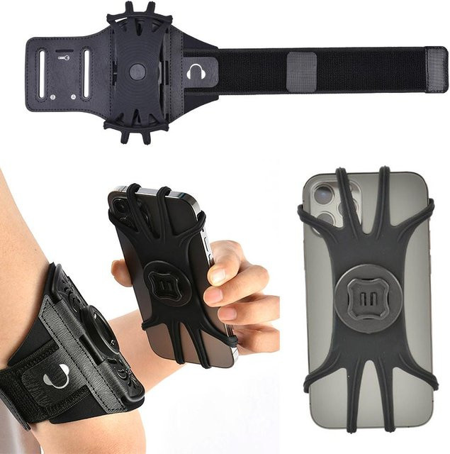 Binchi Outdoor Equipment Sportarmband mit 360 Grad drehbarer Handyhalterung in Schwarz für Unisex - Bild 1