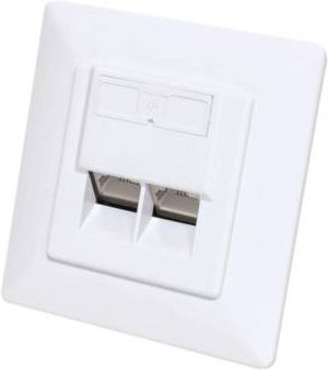 Intellinet 2-Port Cat6a 10G RJ45-Unterputzdose STP Ethernet LAN in Weiß - Bild 1