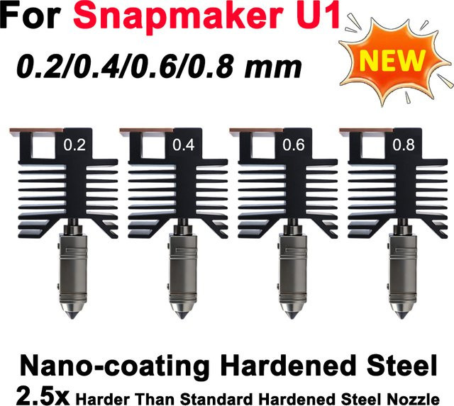 Snapmaker Hotend Kit für Snapmaker U1 3D-Drucker, Plug-and-Play Keramikblock-Set, kompatibel mit 0,2 mm, 0,4 mm, 0,6 mm und 0,8 mm Düsen - Bild 1