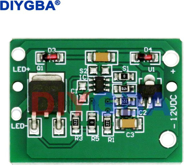 DNIGEF Kapazitives Touch-Schalter-Sensormodul mit Relais, TTP223-Modul, Farbe: Grün - Bild 1