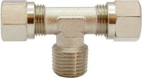 Riegler T-Einschraubverschraubung R 1/4 a. für Rohr-Außendurchmesser 6 mm aus Messing in Silber - Bild 1
