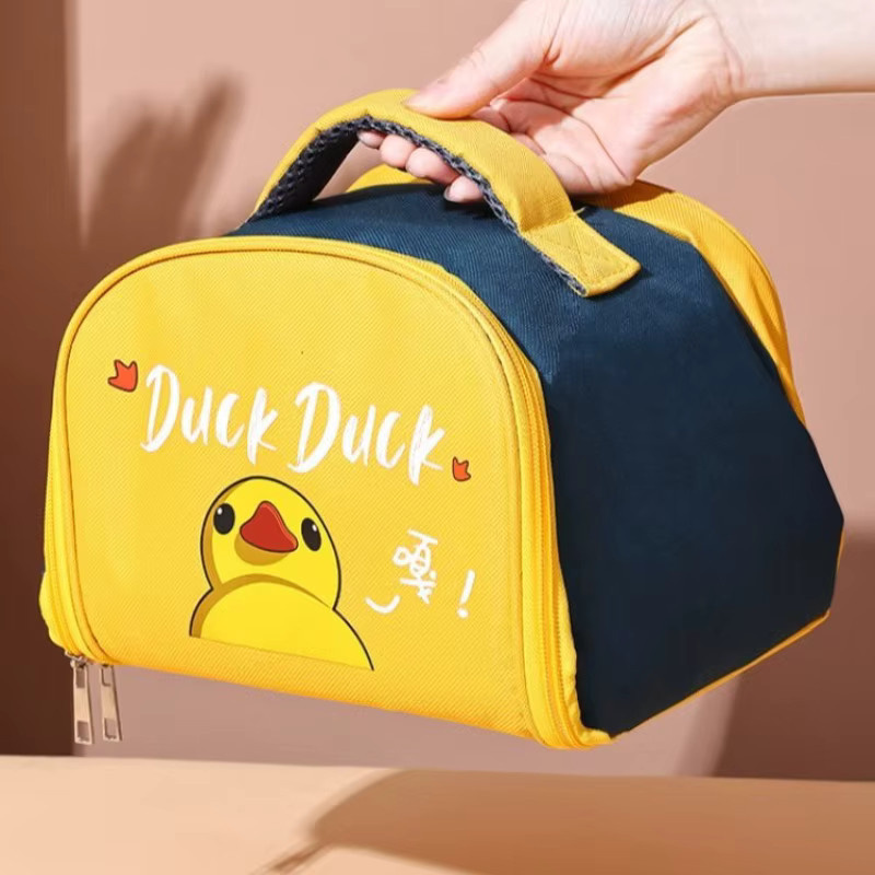 KAIGUANG Enten-Lunchtasche aus Segeltuch in Gelb, thermoisolierte und wasserdichte Lunchbox mit Reißverschluss - Bild 2