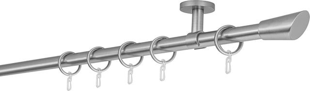ONDECO Deckenträger Classic 1-läufiges Rohr in Edelstahl-Optik, Länge: 250 cm, Durchmesser: 20 mm - Bild 1