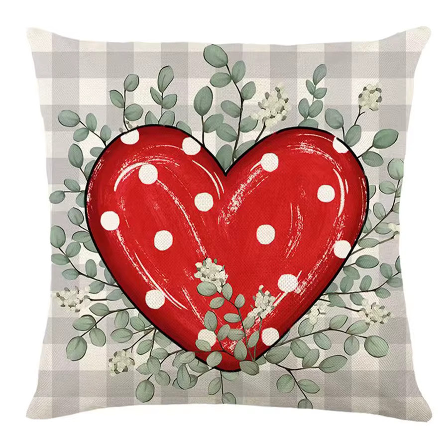 VIKAMA Valentinstag Kissenbezug in Herzform, rot, quadratisch, Breite: 40 cm - Bild 3
