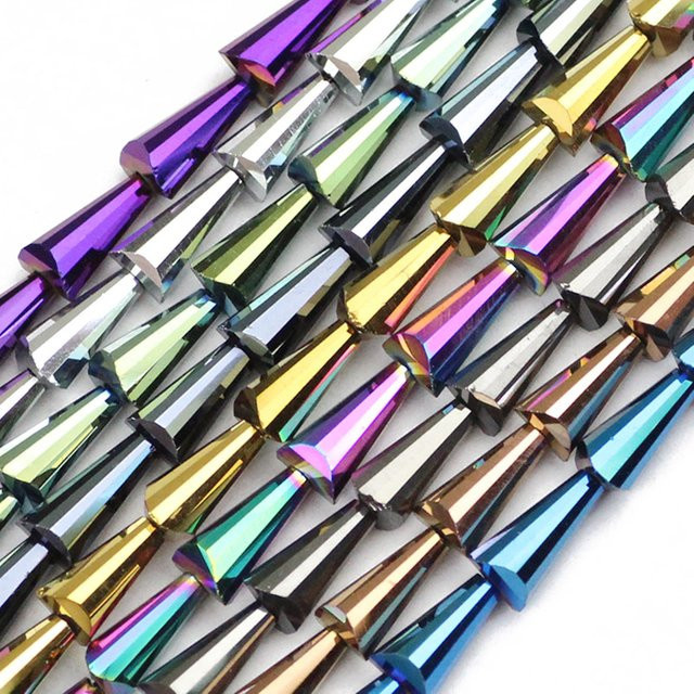 JHNBY Kristallperlen Glas, Turmform, 6*12mm, 48 Stück - Bild 1