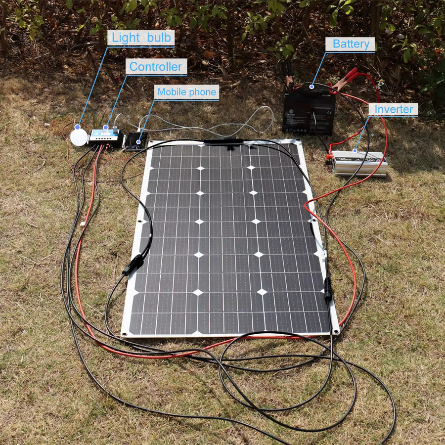 XINPUGUANG Flexible Monokristalline Solarpanel Kit für Off-Grid Systeme in Schwarz für Wohnmobil, Wohnwagen und Boote - Bild 5