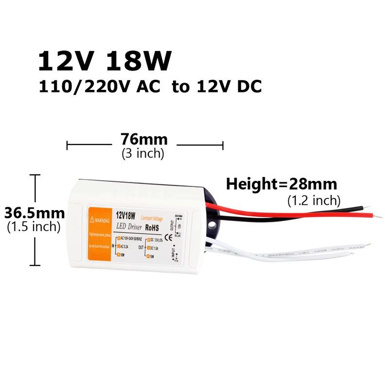 MJJC LED-Treiber DC 12V Netzteil als AC 110V 220V auf 12V Adapter für LED-Streifenlicht - Bild 2
