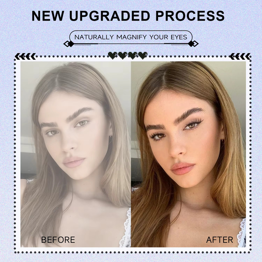 LASVIREY Künstliche Wimpern, Braun, D-Curl, Unisex - Bild 3