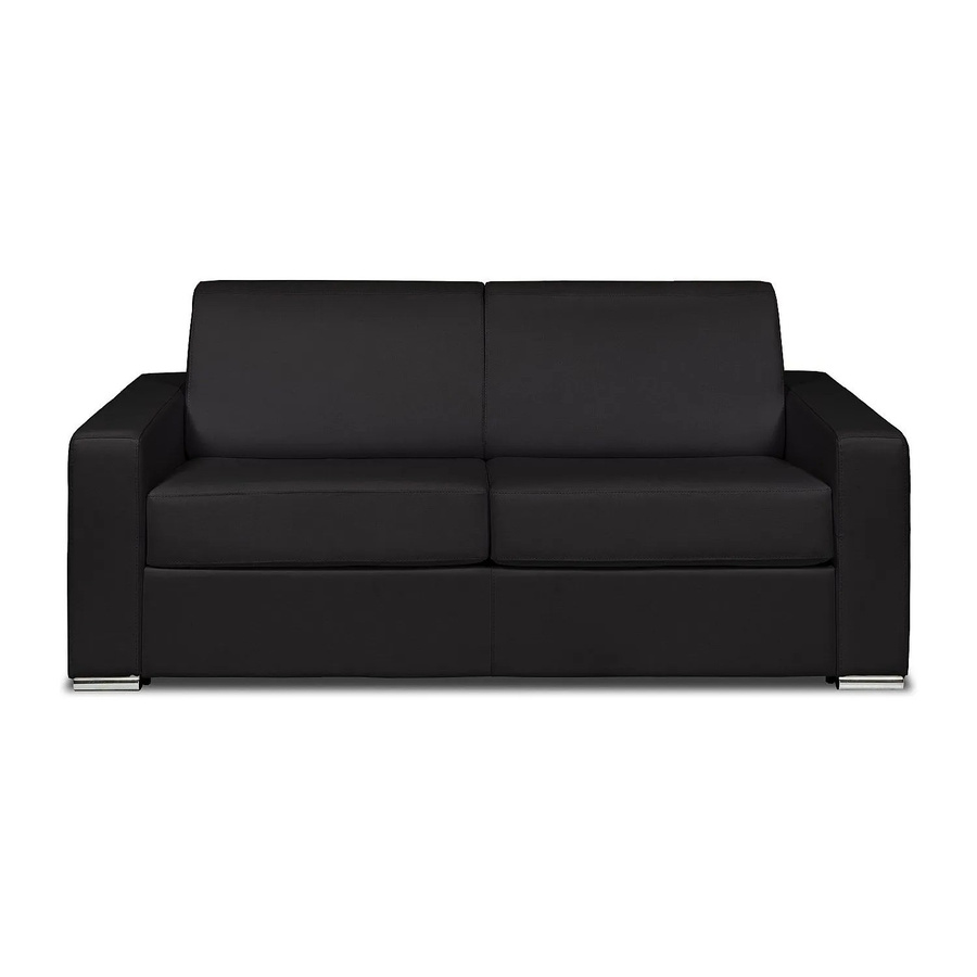 Schlafsofa Calito Vente-unique Schwarz mit Lederbezug B/T/H: 223 x 194 x 140 cm - Bild 2