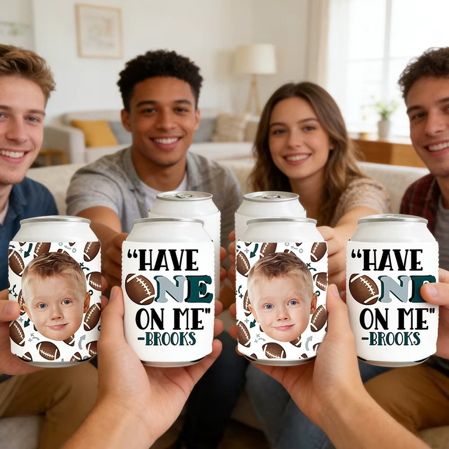 Personalisierte Fußball Becherhalter mit Foto und Text für deine Geburtstagsparty als Geschenk für Fußballliebhaber - Bild 2