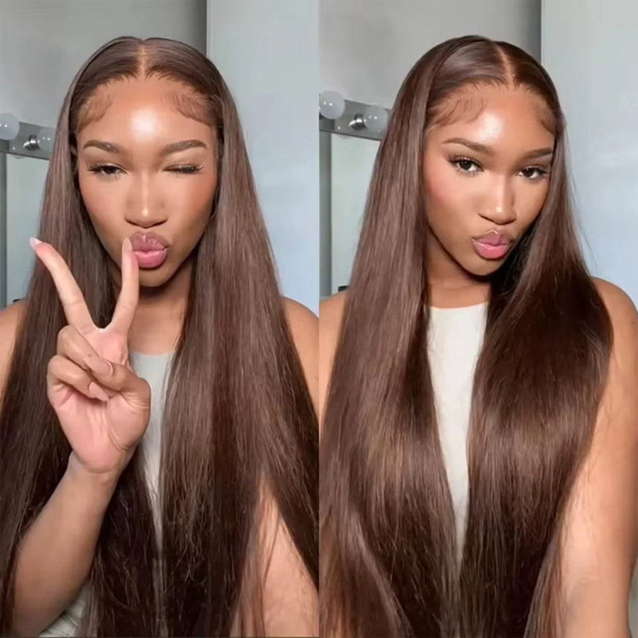 Baierte Lace Frontal Closure, Echthaar, schokoladenbraun, transparent - Bild 3