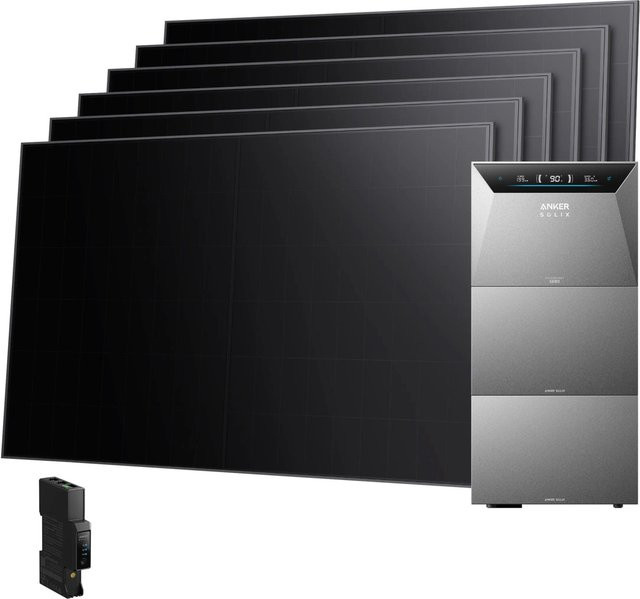Anker SOLIX Balkonkraftwerk mit Solarbank 4 E5000 Pro, zwei BP5000 Erweiterungsakkus und Smart Meter Gen 2, Schwarz - Bild 1