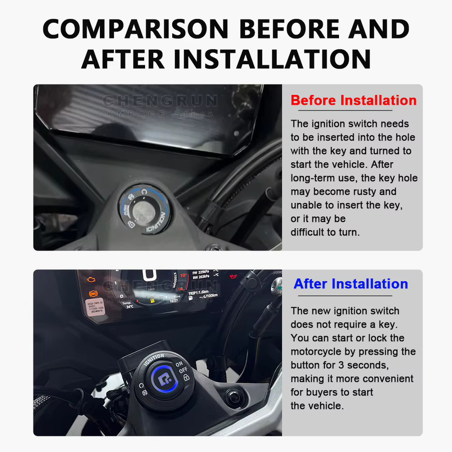 Cfmoto 450 SR SRS Keyless Start Elektronisches Smart Zündung System in Schwarz - Bild 2