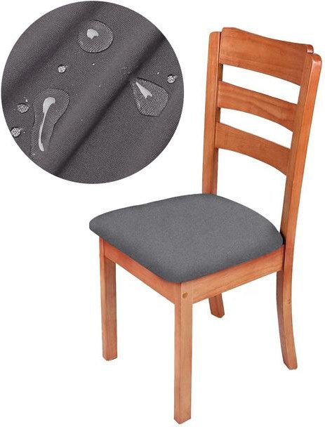Wasserdichter und atmungsaktiver Stuhlbezug von Your Warm Home in Grau, elastischer Überwurf für Esszimmerstühle aus Polyester und Elasthan - Bild 1