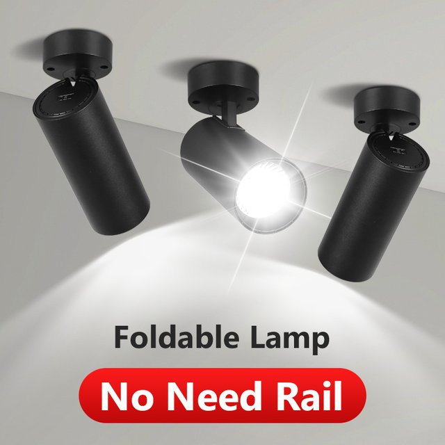 LANGYUE LED-Spot Downlight, faltbarer LED-Scheinwerfer in Schwarz, 40W, warmweißes Licht für Wohnzimmer, Küche und Schlafzimmer - Bild 1