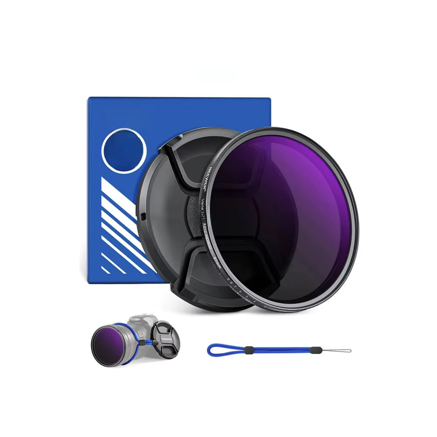NEEWER ND2-400 variabler ND-Filter 67 mm in Schwarz mit Objektivdeckel, Umhängeband und Reinigungstuch aus optischem Glas - Bild 7
