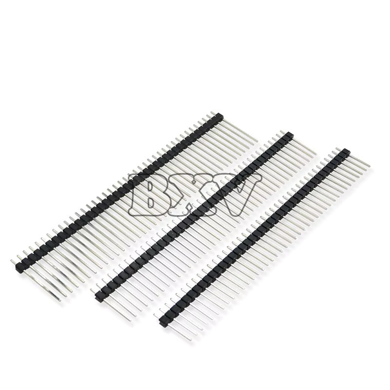 BXV Pin Header Stecker Streifen 10er Set in Schwarz, 2,54 mm Abstand, einreihig oder zweireihig mit 40 Pins, Länge 15 mm bis 25 mm für Arduino - Bild 2