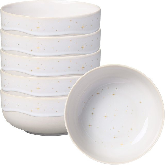 Villeroy & Boch like. Winter Glow Schalen aus Porzellan, Weiß, 6er Set, Durchmesser: 15 cm - Bild 1