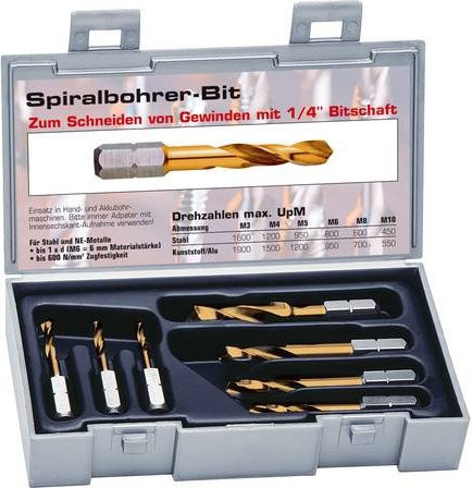 Exact HSS Metall-Spiralbohrer-Set 8teilig DIN 3126 in Gold, Durchmesser: 6,3 mm - Bild 1