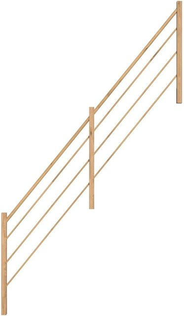StarWood Holz-Design-Geländer Eiche Rechts in Braun mit Holzoptik, B/H: 182,0 x 137,0 cm - Bild 1