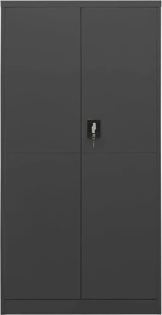vidaXL Schließfachschrank aus Stahl in Anthrazit mit Schloss und Regalböden, B/T/H: 90 x 40 x 180 cm - Bild 1