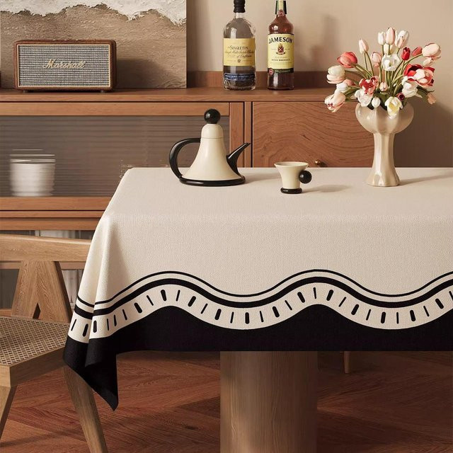 JMG Household Supplies Tischdecke im französischen Retro-Stil mit Blumenmuster, weiß, wasserabweisend und fleckenresistent, B/T: 120 x 80 cm - Bild 1