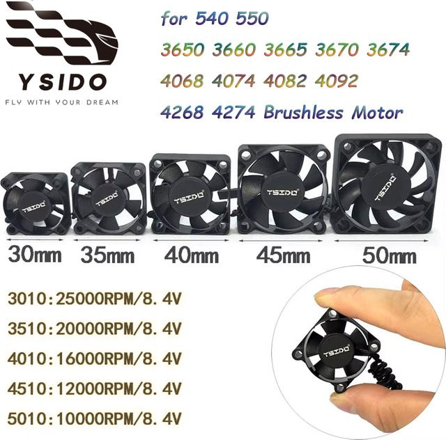 YSIDO RC Auto Motor Kühlventilator, Schwarz, Kunststoff - Bild 1