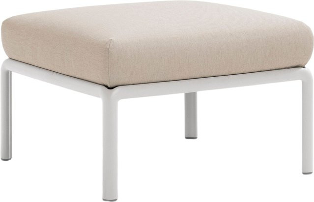 Nardi Komodo Pouf moderner Gartenhocker aus Kunststoff in Weiß und Beige - Bild 1